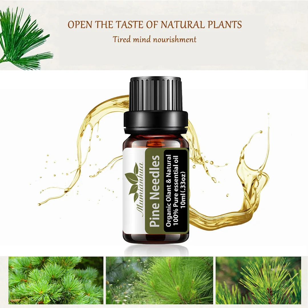 10ml Pine Needles Essential Oil Pure Organic Natural Plant Oils for Diffuser, Aromatherapy, Spa, Massage, Yoga, Body Care