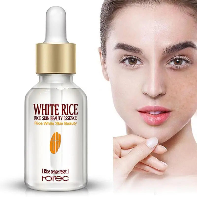 ROREC White Rice Whitening Serum Face Moisturizing Cream Anti Wrinkle Anti Aging Face Fine Lines Acne Treatment Skin Care 15ml