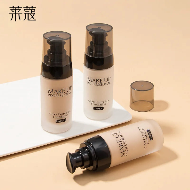 LAIKOU Foundation Makeup Base Face Cream Liquid  Brightening Moisturize Oil control Waterproof Maquiagem 40g