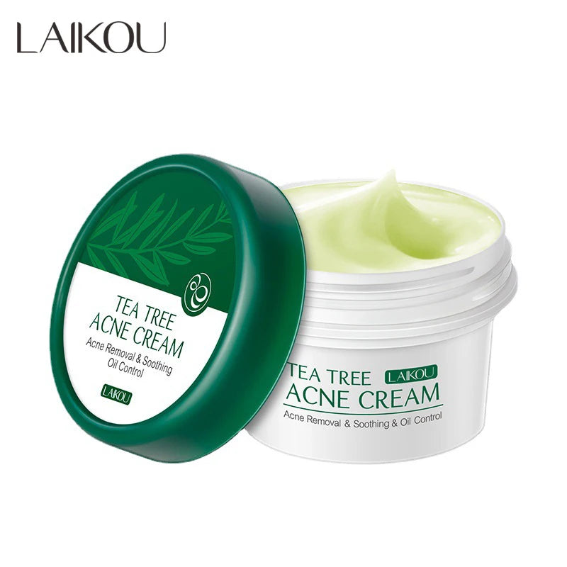 LAIKOU Tea Tree Acne Cream Effective Acne Removal Cream Acne Treatment Shrink Pores Moisturizing Brightening Face Skin Care