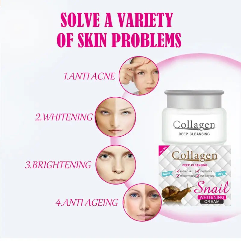 Deep Cleansing Collagen  Whitening Skin Care Gentle  Face Cleanser for Women