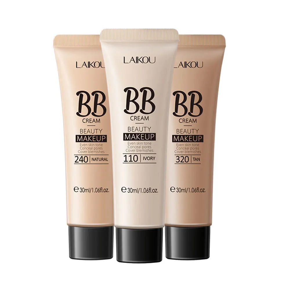 LAIKOU BB Cream Long Lasting Waterproof Even Skin Tone Conceal Pores Cover Blemishes Face Makeup 30ml