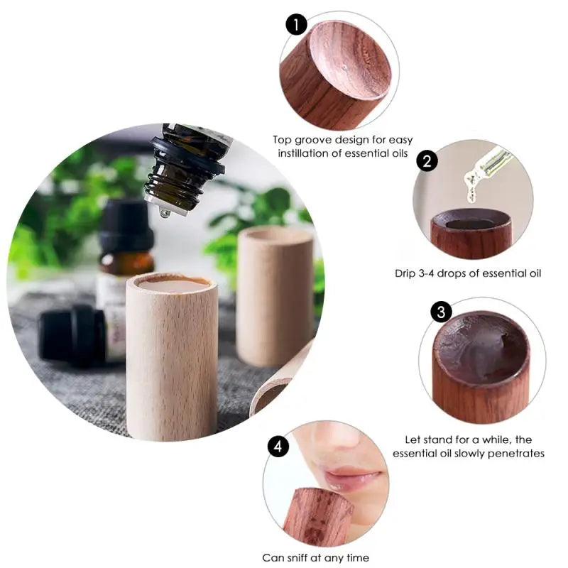 Essential Oil Diffuser Container Slowly Volatile Cherry Wooden Essential Oil for Sleep Push Oil Home Yoga Aromatherapy Inhaler