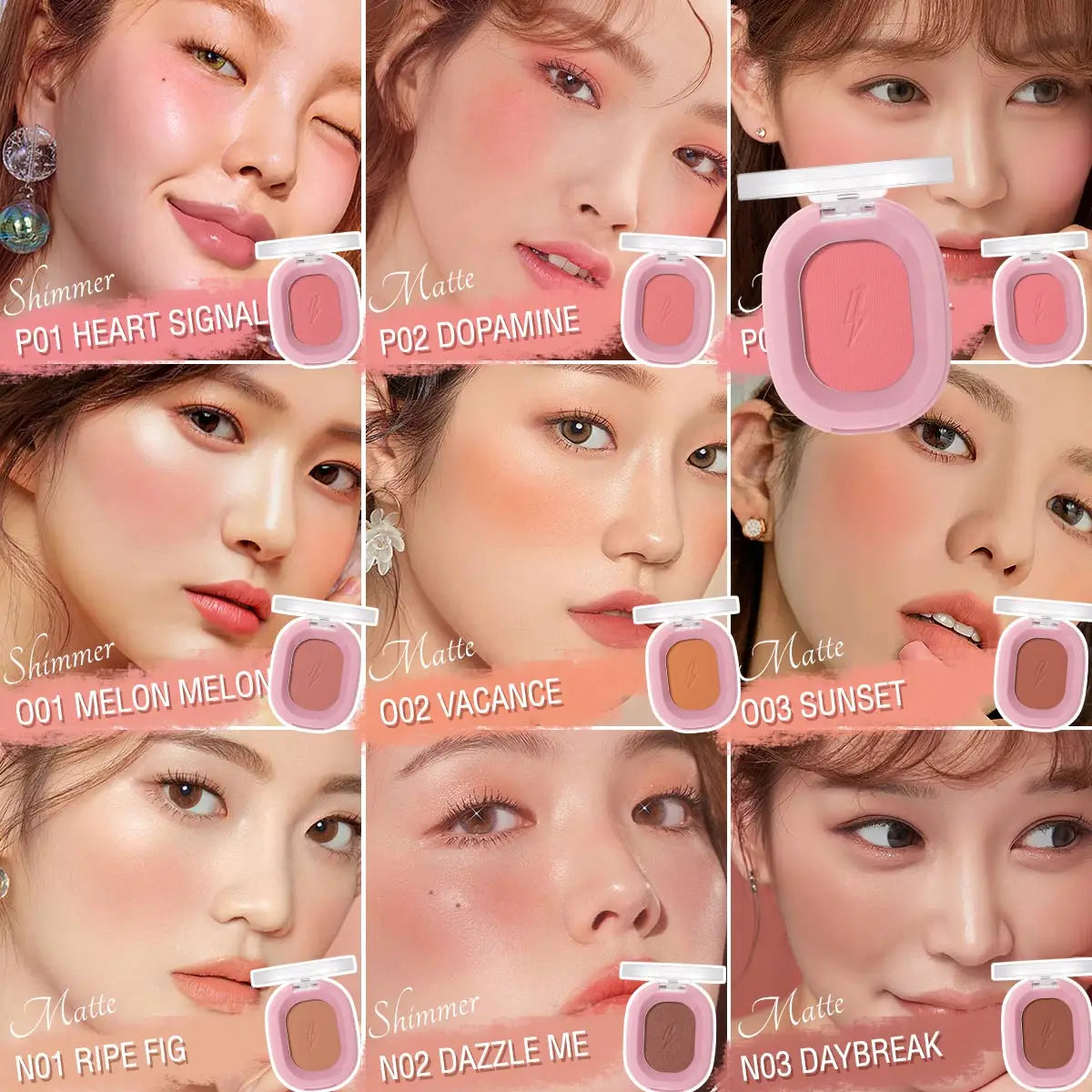 PINKFLASH 11 Colors Peach Blush Palette Oil-control Minerals Pigment Face Cheek Blusher Powder Contour Makeup Women Cosmetics