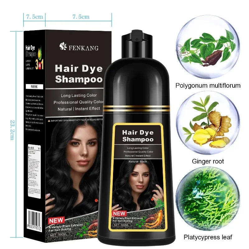 Hair Dye Shampoo Natural Black Hair Dye Covering White Herbal Components for Women