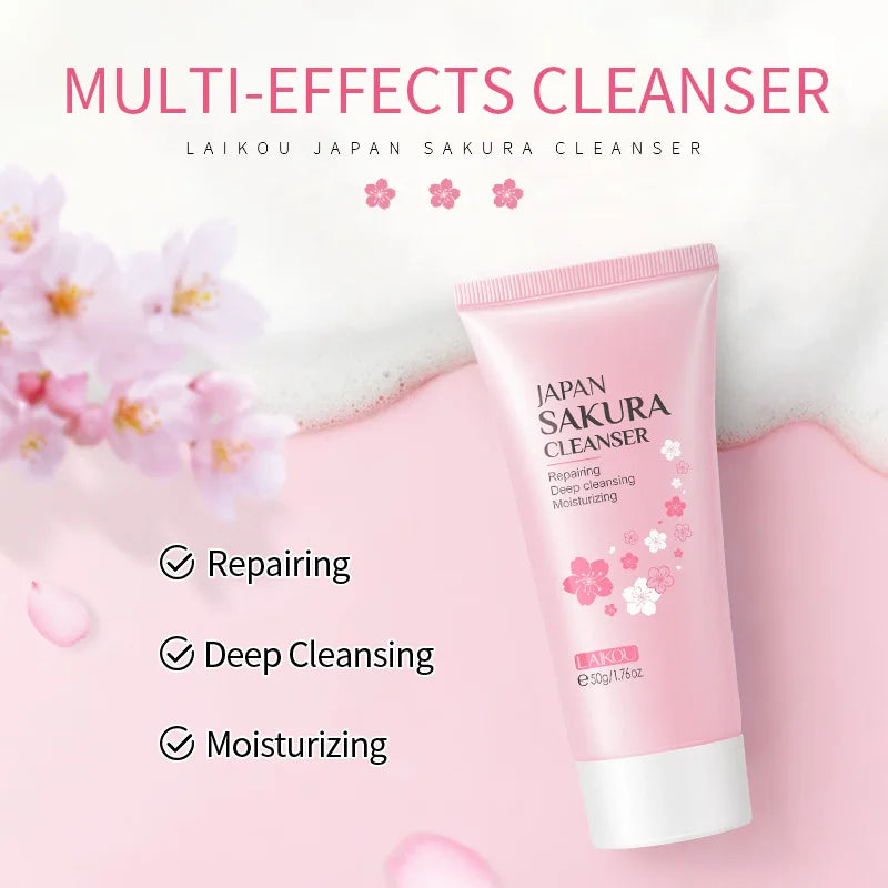 1PC Facial Cleanser Foam Face Wash Remove Blackhead Moisturizing Shrink Pores Deep Cleaning Oil Control Skin Care 50g