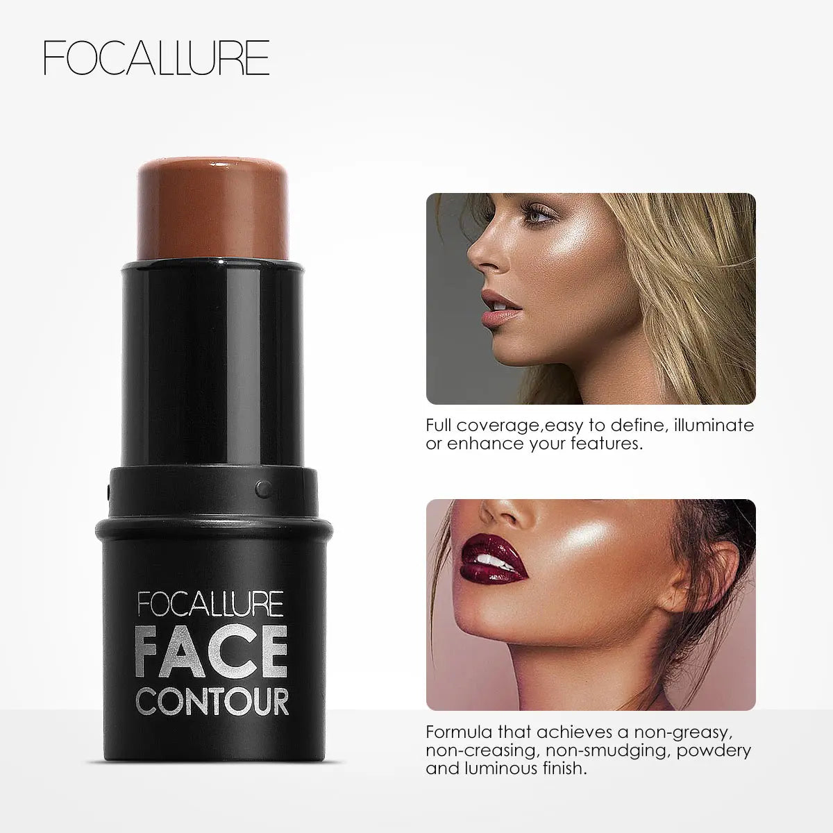 Wholesale FOCALLURE Bronzer Highlighter Stick Waterproof Body Face Contour Corrector Illuminator Cream For Women's Makeup