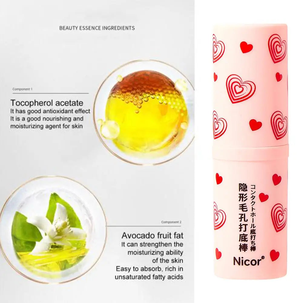 Invisible Pore Primer Stick Waterproof Face Primer Lines Isolation Makeup Base Oil-control Concealer Primer Pore Eraser Cosmetic