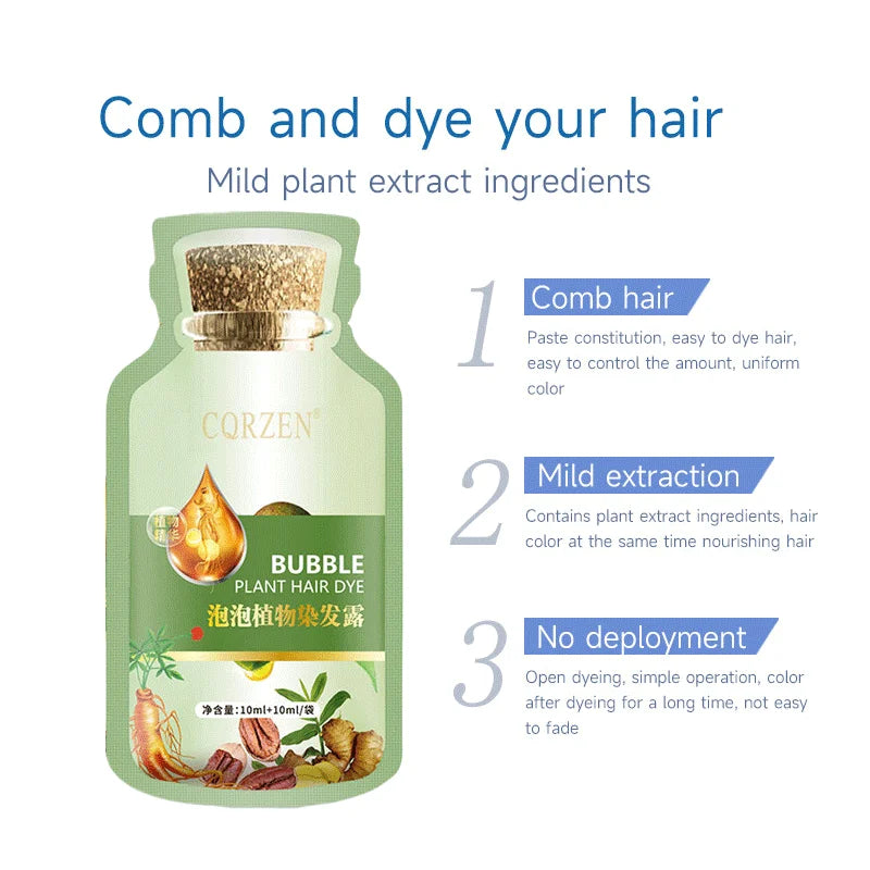 Natural Dye Shampoo For Hair Chestnut Brown Champu Para Cubrir Canas Hair Repairing Woman White Hair