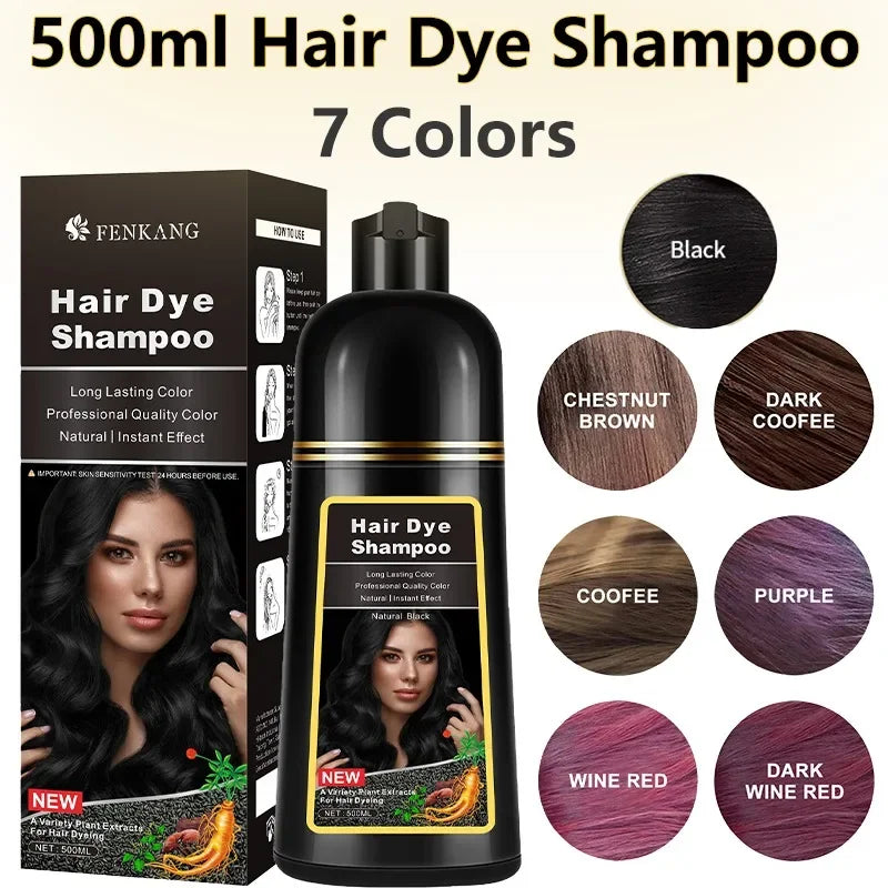 Hair Dye Shampoo Natural Black Hair Dye Covering White Herbal Components for Women