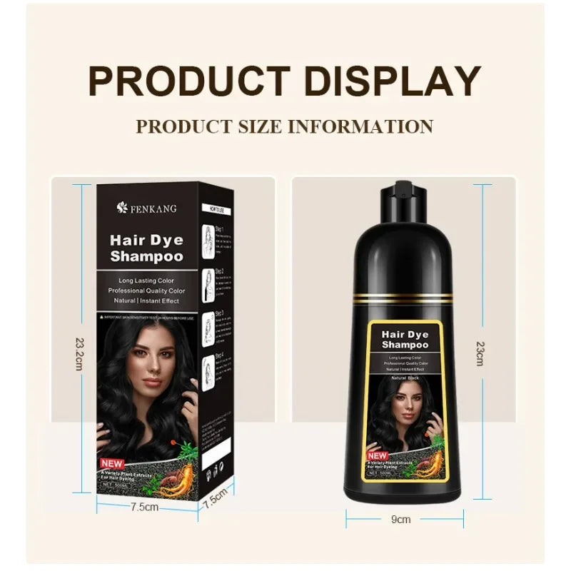 Hair Dye Shampoo Natural Black Hair Dye Covering White Herbal Components for Women
