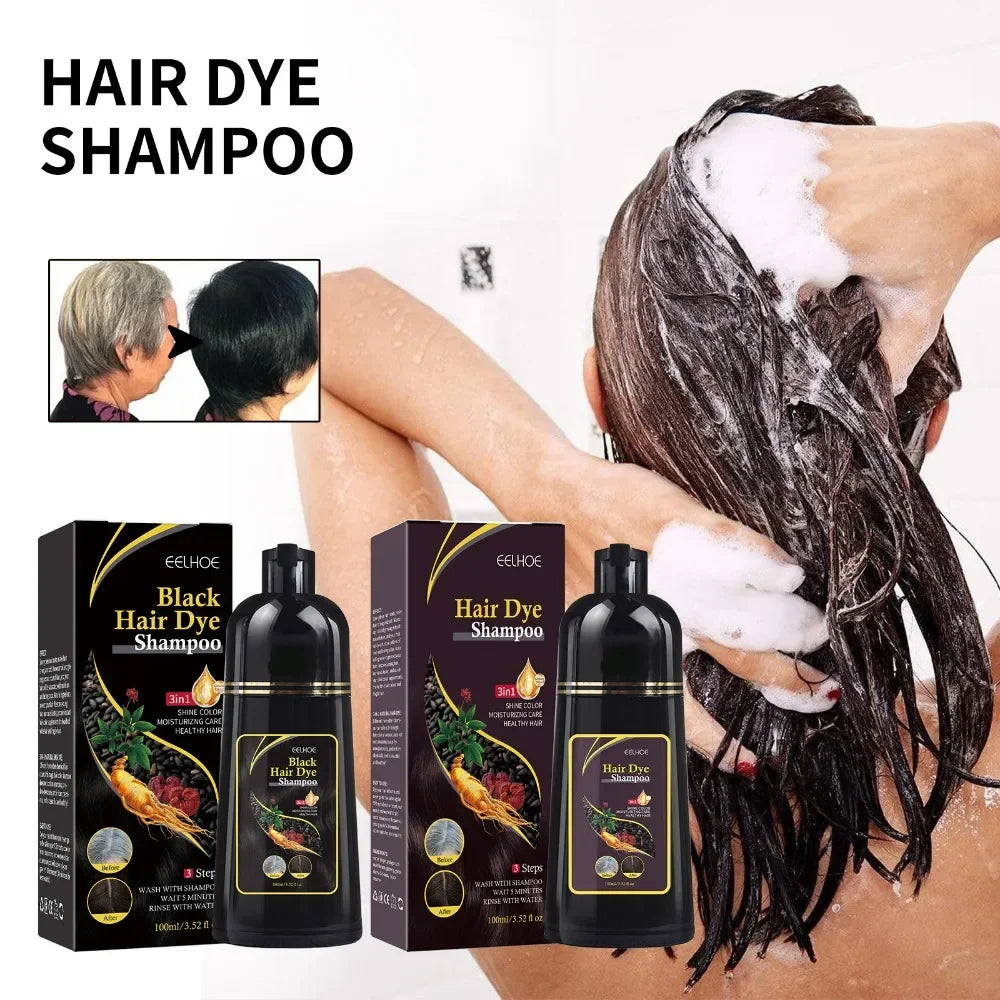 Natural Herbal Hair Dye Shampoo 3 in 1 Hair Color Shampoo for Women