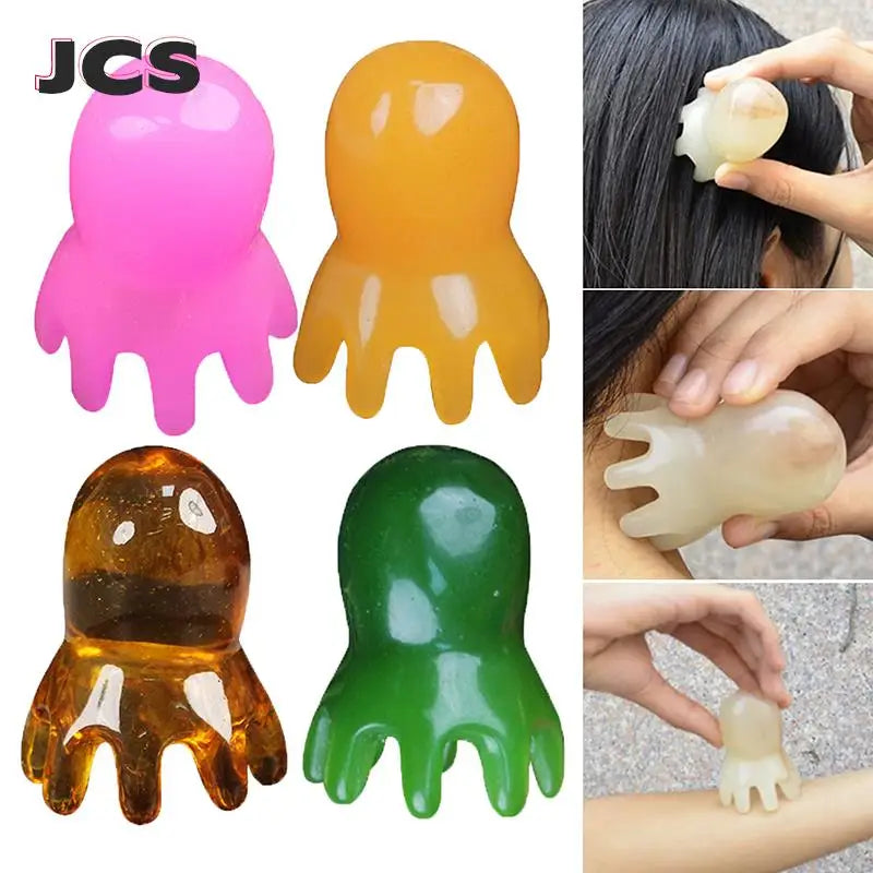 Resin Octopus Comb Head Massager Meridian Scraping Scalp Massage Brush Acupuncture SPA Gua Sha Health Therapy Tool