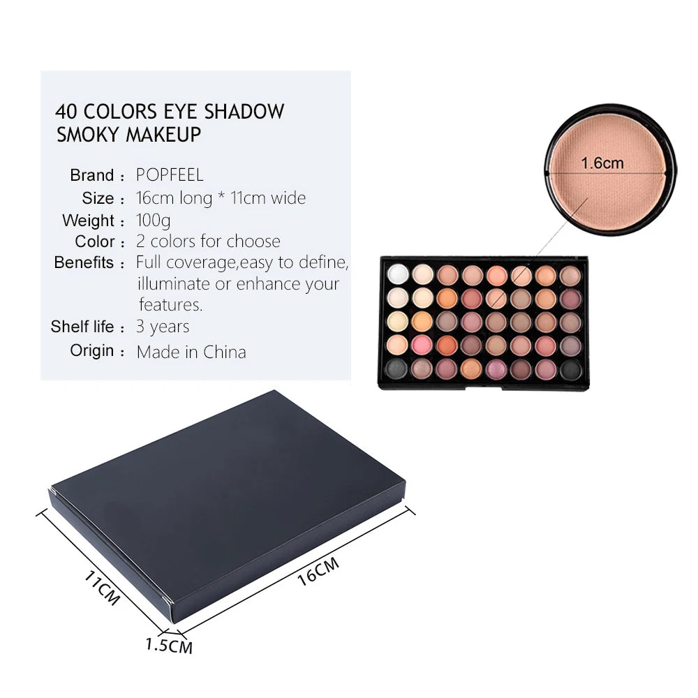 Pearlescent 40 Color Eyeshadow Palette High Saturation Eyeshadow Plastic This European And American Hot Selling Spot Earth Color