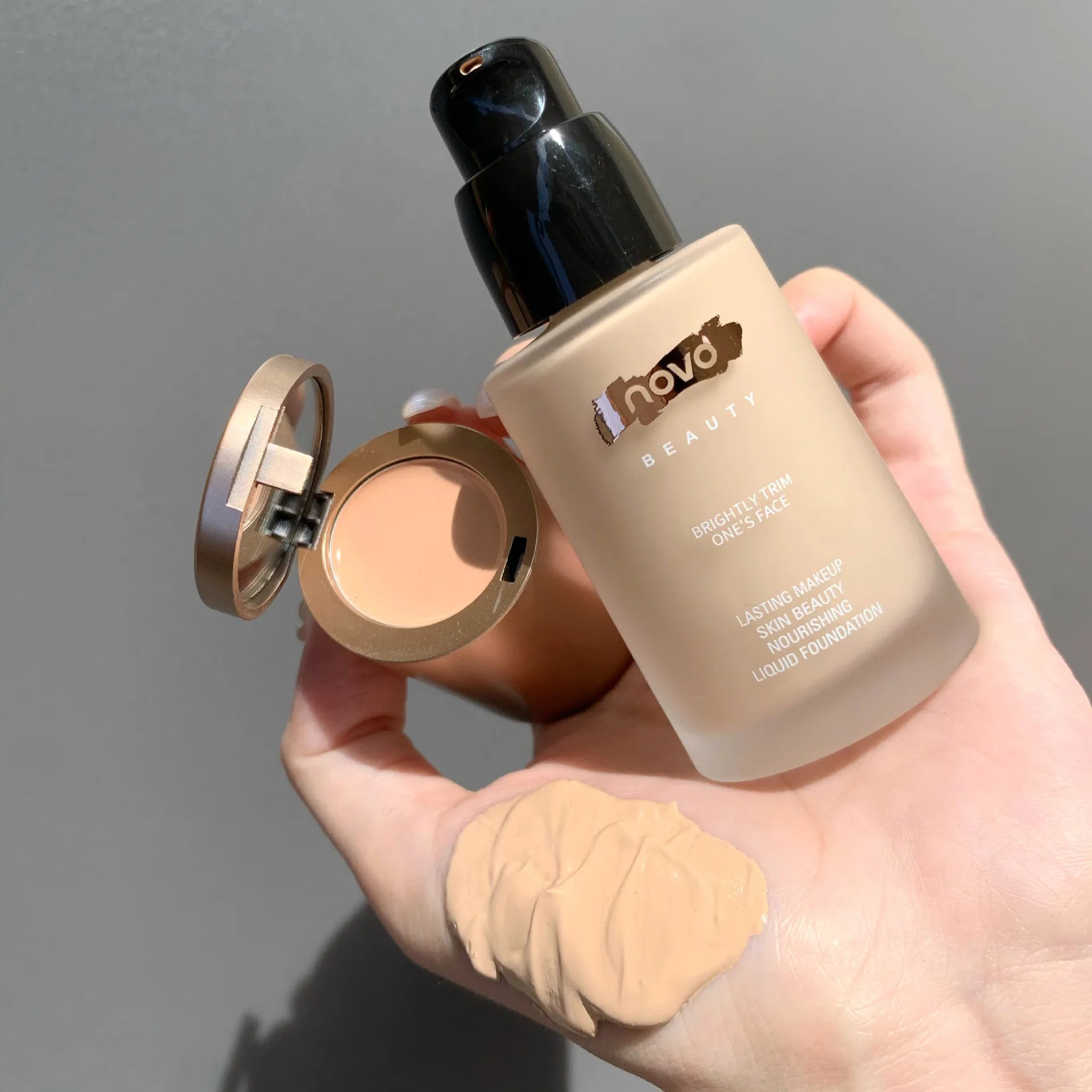 NOVO Professional new liquid foundation concealer cream 2 in 1 face base korean lasting makep 30ml private label