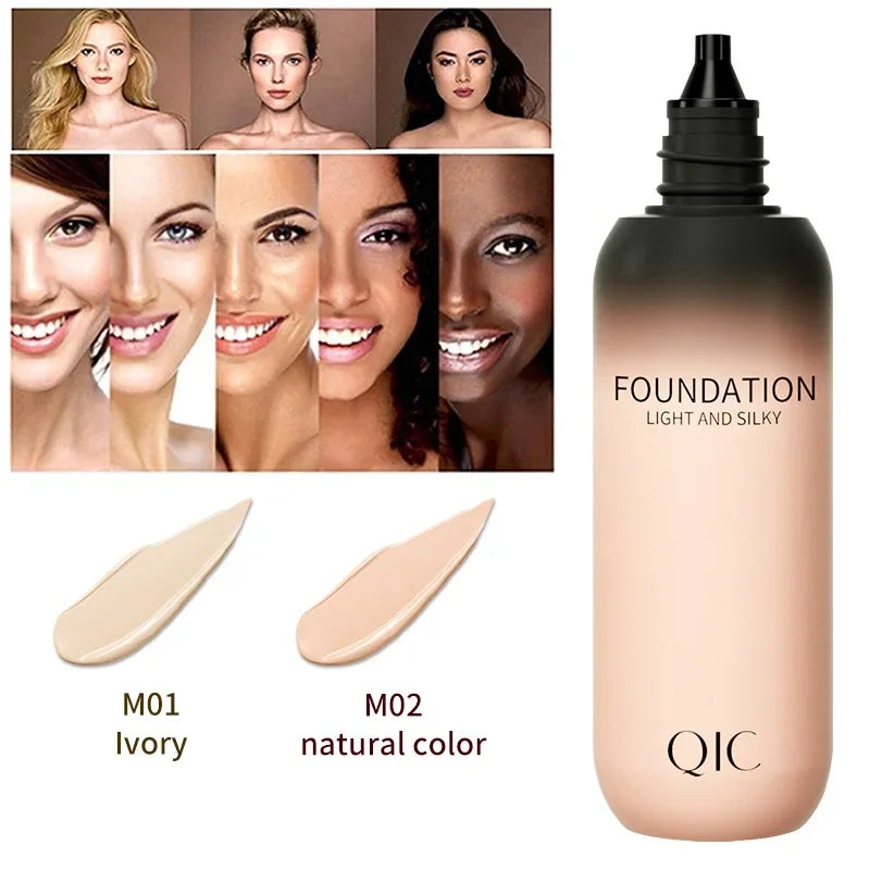 Liquid Foundation BB Cream Moisturizing Oil Control Concealer Lasting Natural Waterproof Sweatproof High Coverage Base Makeup