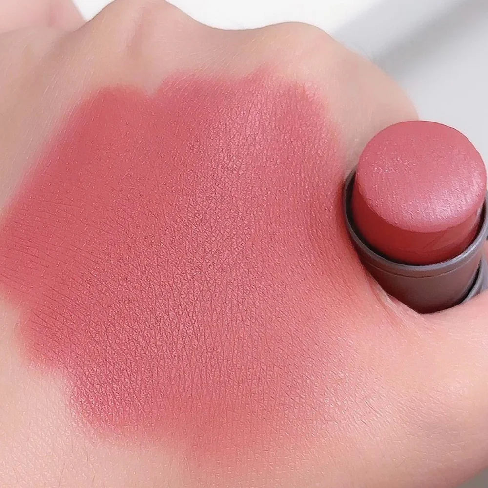 Peach Red Rouge Cream Cheek Contour Blush Stick Face Blusher Waterproof Silky Smooth Double-ended Spong Brush Makeup Cosmetics