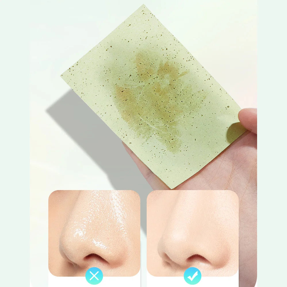 100pcs Women Face Oil Absorbing Paper Beauty Woman Facial Care Paper Absorbs Facial Fat Beauty Matcha Anti-Grease Paper Wipes