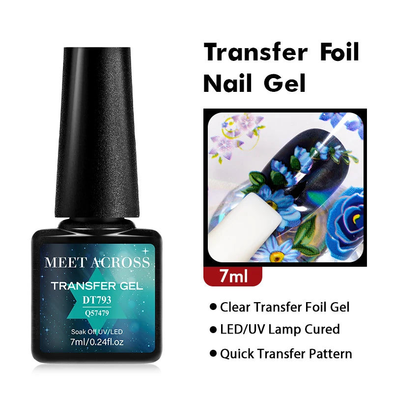 Transfer Foil Nail Gel Polish Semi-Permanant Varnish For Adhesive Sticker Nail Foil Glue Gel Soak Off UV LED Gel Nail Art DIY