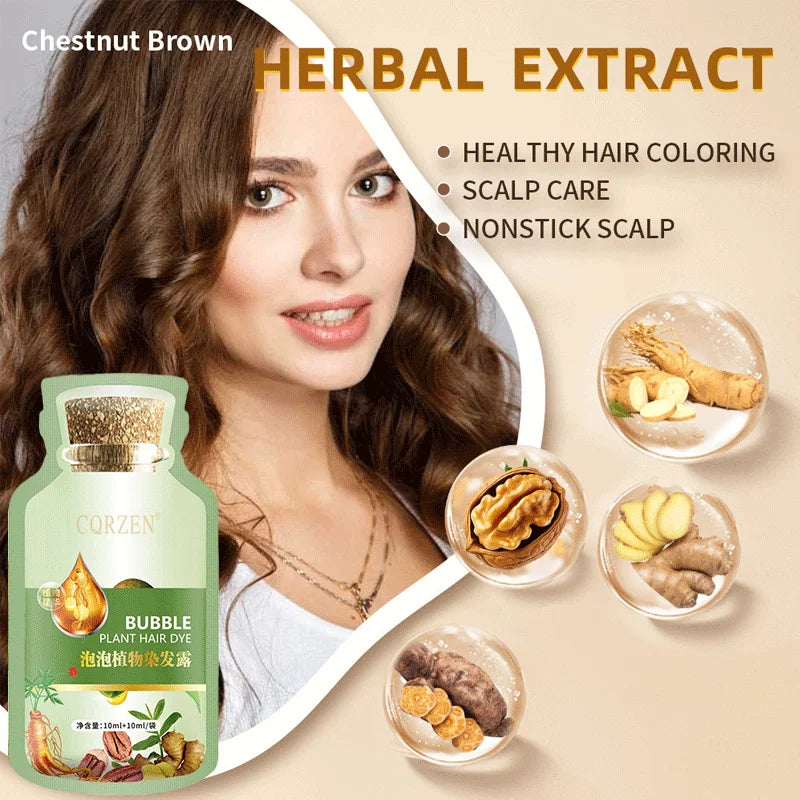 Natural Dye Shampoo For Hair Chestnut Brown Champu Para Cubrir Canas Hair Repairing Woman White Hair