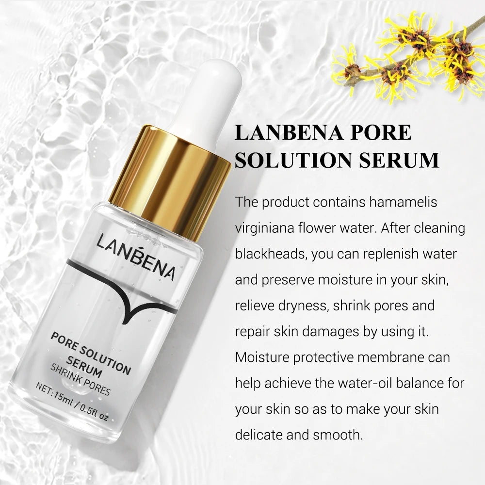 LANBENA Pore Treatment Essence Remover Nose Blackhead Acne Treatment Shrink Pores Skin Face Serum Moisturizing Firming Skin Care