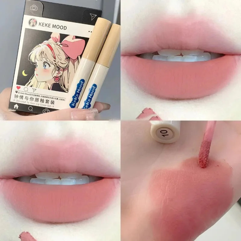 Creative Cigarette Shape Lipstick Set Waterproof Nude Red Lip Glaze 5 Color Matte Lip Gloss Velvet Lip Mud Girl Makep Cosmetics