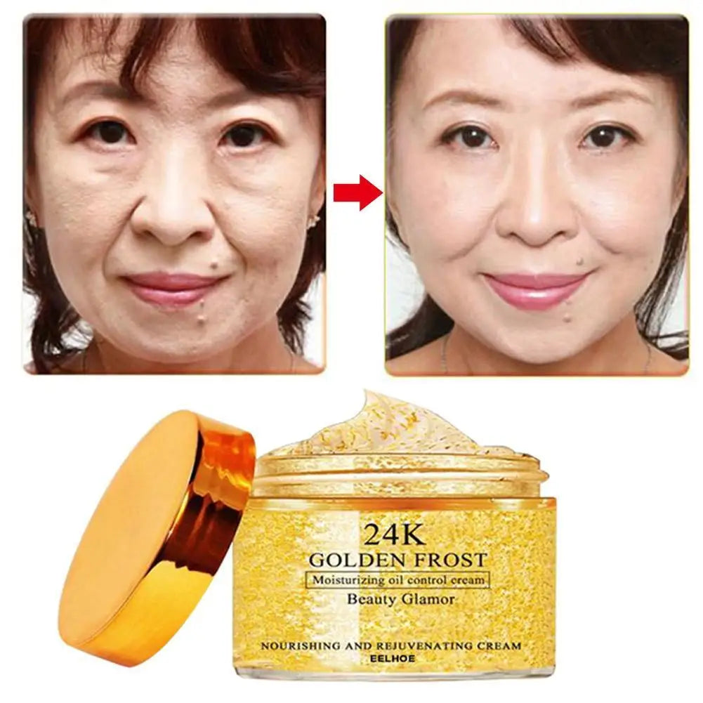 1PC 24K Gold Face Cream Firming Face Cream Lifting Neck Anti-Aging Remove Wrinkles Night Day Moisturizer 50/30/20g Oil Contral
