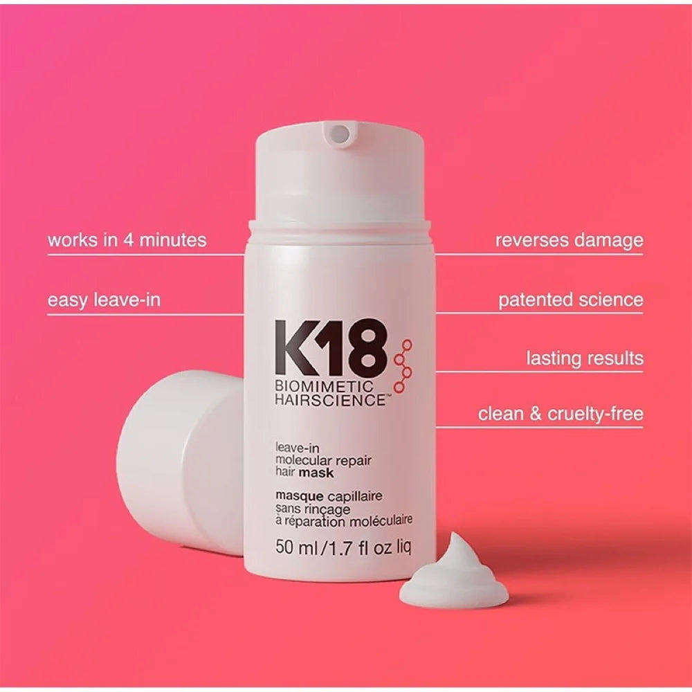 50ml K18 Leave-In Molecular Repair Hair Mask Damage Restore Soft hair Deep Repair Keratin & Scalp Treatment Hair Care Conditi