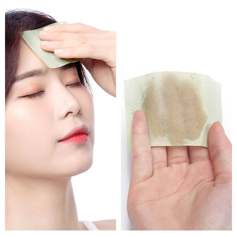 100pcs Women Face Oil Absorbing Paper Beauty Woman Facial Care Paper Absorbs Facial Fat Beauty Matcha Anti-Grease Paper Wipes