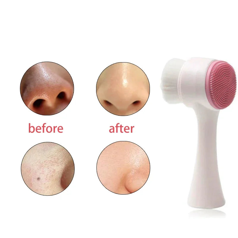 Double Sided Silicone  Bubble Skin Care Facial Cleaning  Brush