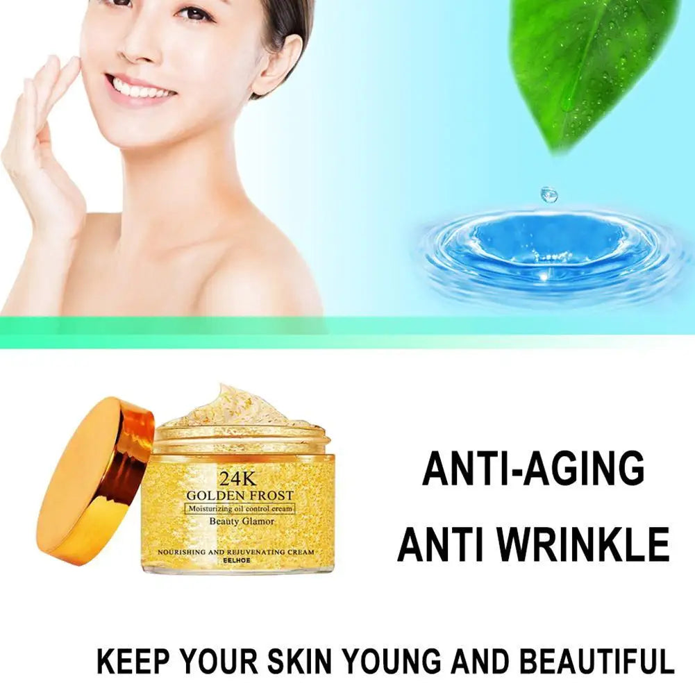 1PC 24K Gold Face Cream Firming Face Cream Lifting Neck Anti-Aging Remove Wrinkles Night Day Moisturizer 50/30/20g Oil Contral