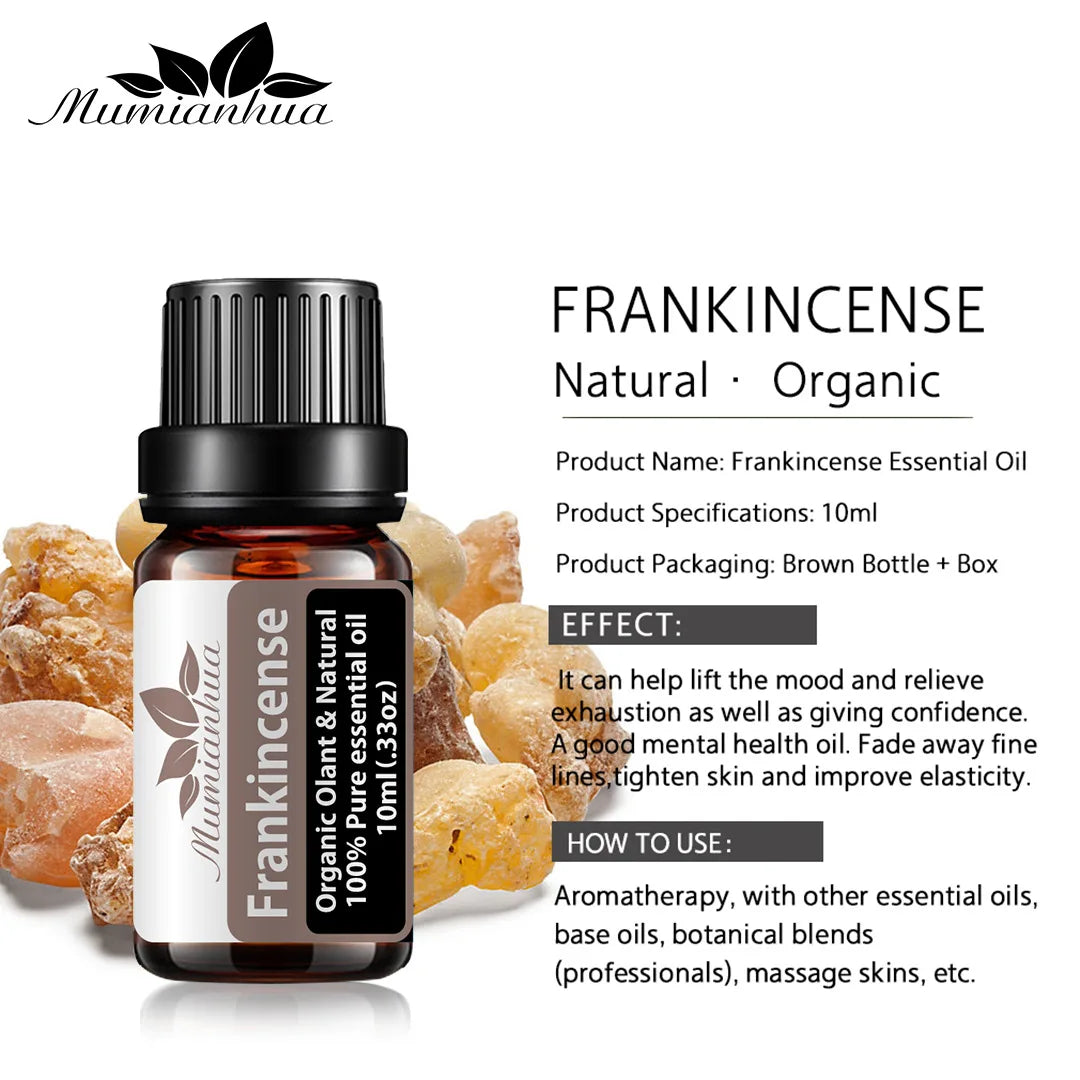 100% Natural Frankincense Oil for Pain & Body Comfortfor Face & Diffuser Natural Undiluted Therapeutic Grade Aromatherapy Oil