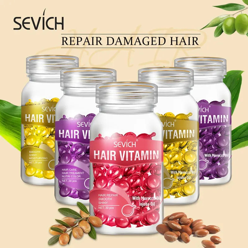 Hair Vitamin Capsule Keratin Silky Hair Serum Anti Hair Loss Repair Damaged Hair