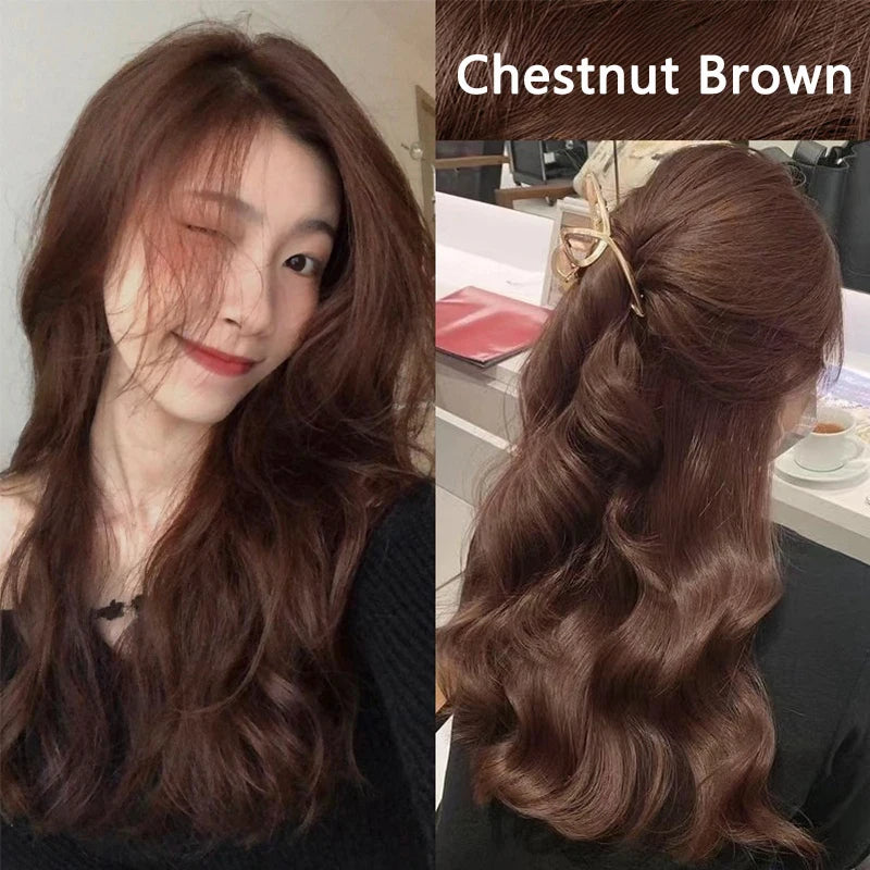 Natural Dye Shampoo For Hair Chestnut Brown Champu Para Cubrir Canas Hair Repairing Woman White Hair