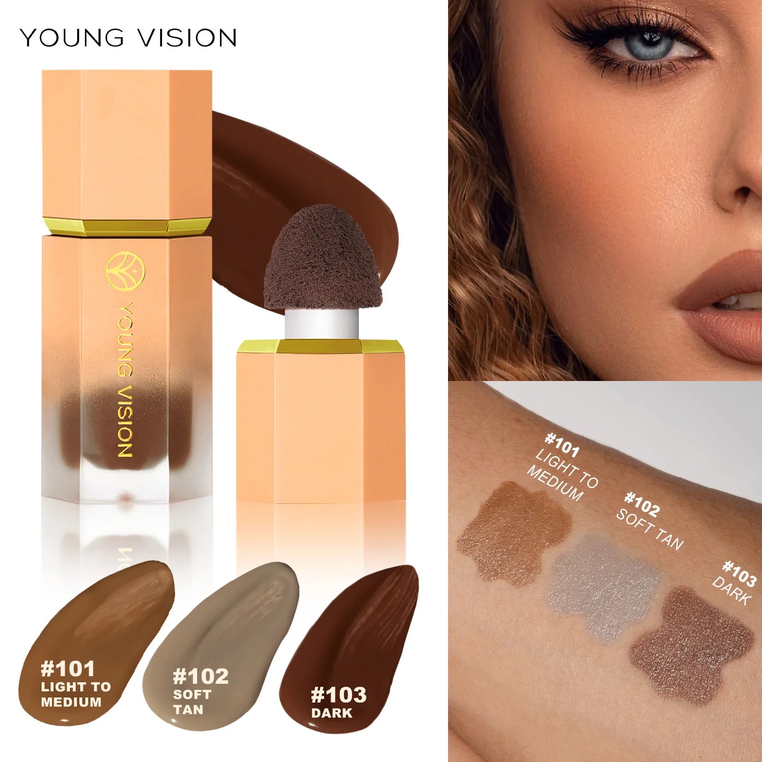 Langmanni Tri-Colour Liquid Contouring Facial Dimension Deepening Contouring Side Shadow Contouring Foundation Cosmetics Makeups