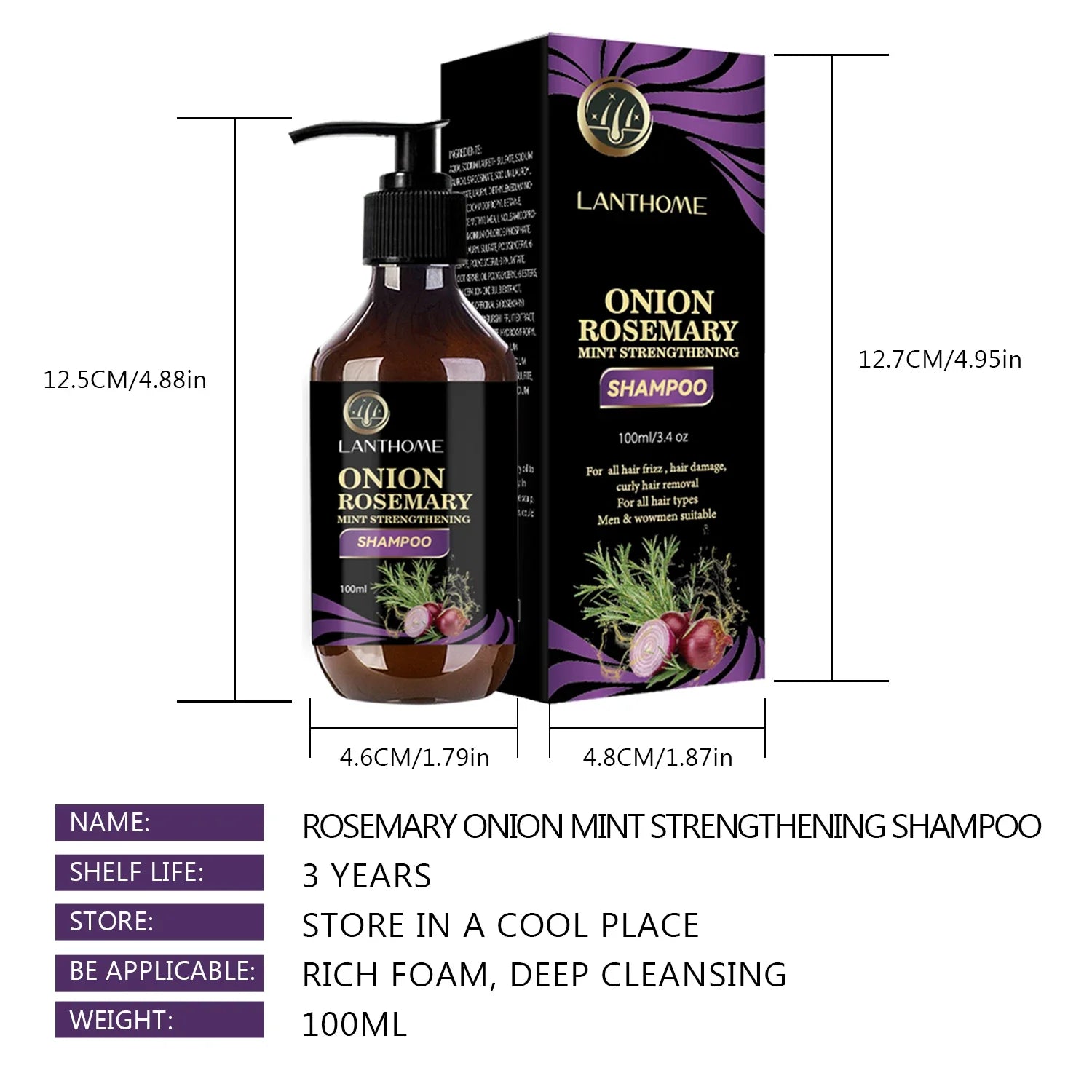 Hair Shampoo For Fast Hair Growth Rosemary Onion Hair Anti Hair Loss For Women