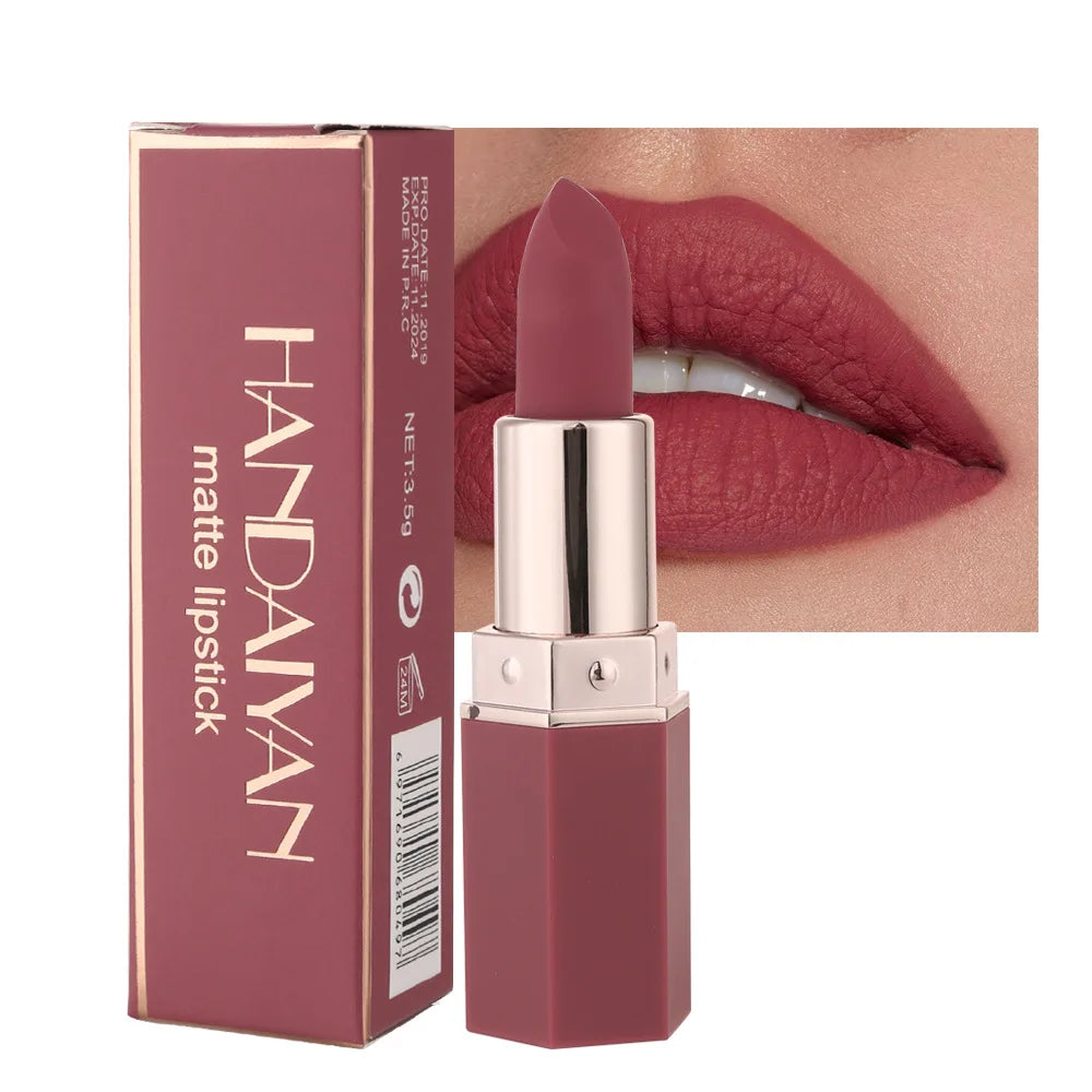 HANDAIYAN 6 Colors Matte Lipstick Beauty Lip Gloss LippenstiftTinted Balm 24 Hours Waterproof Free Shipping Makeup