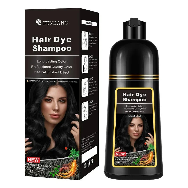 Hair Dye Shampoo Natural Black Hair Dye Covering White Herbal Components for Women