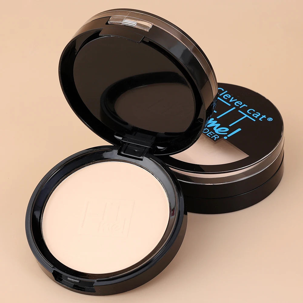 1PC Natural Mineral Pressed Powder Face Concealer Foundation Compact Powder with Puff Oil-control Brightening Tone Makeup Powder