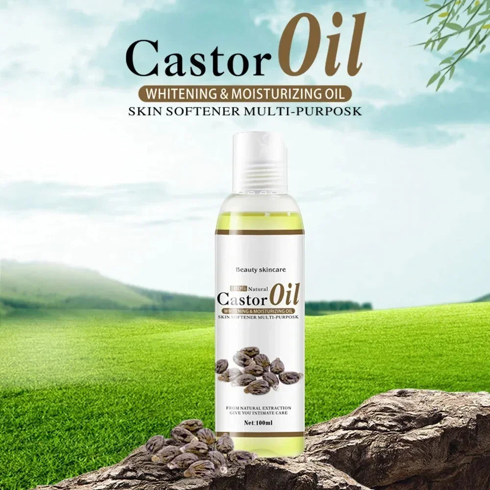 Skin Care Pure Natural Castor Bean Essential Oil Anti-Aging Lymphatic Detox Oil SPA Suitable for Body Relaxing Massage Oil