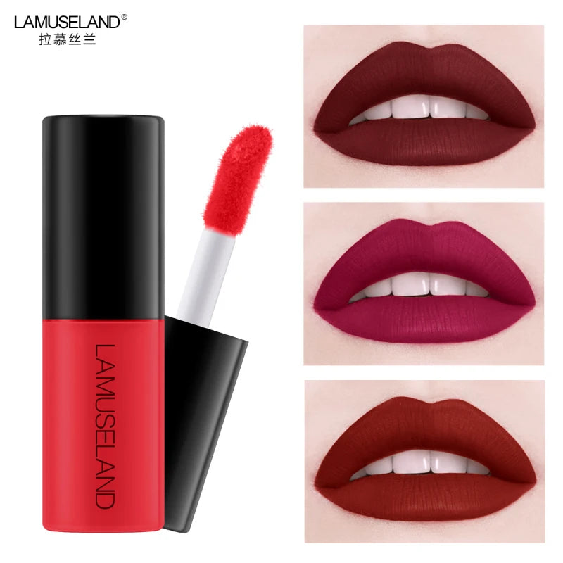 LAMUSELAND Matte 12 Color Lipstick Long Lasting Makeups Lip Gloss Waterproof Lip Glaze Lip Tint Liquid Lipstick Korean Cosmetic