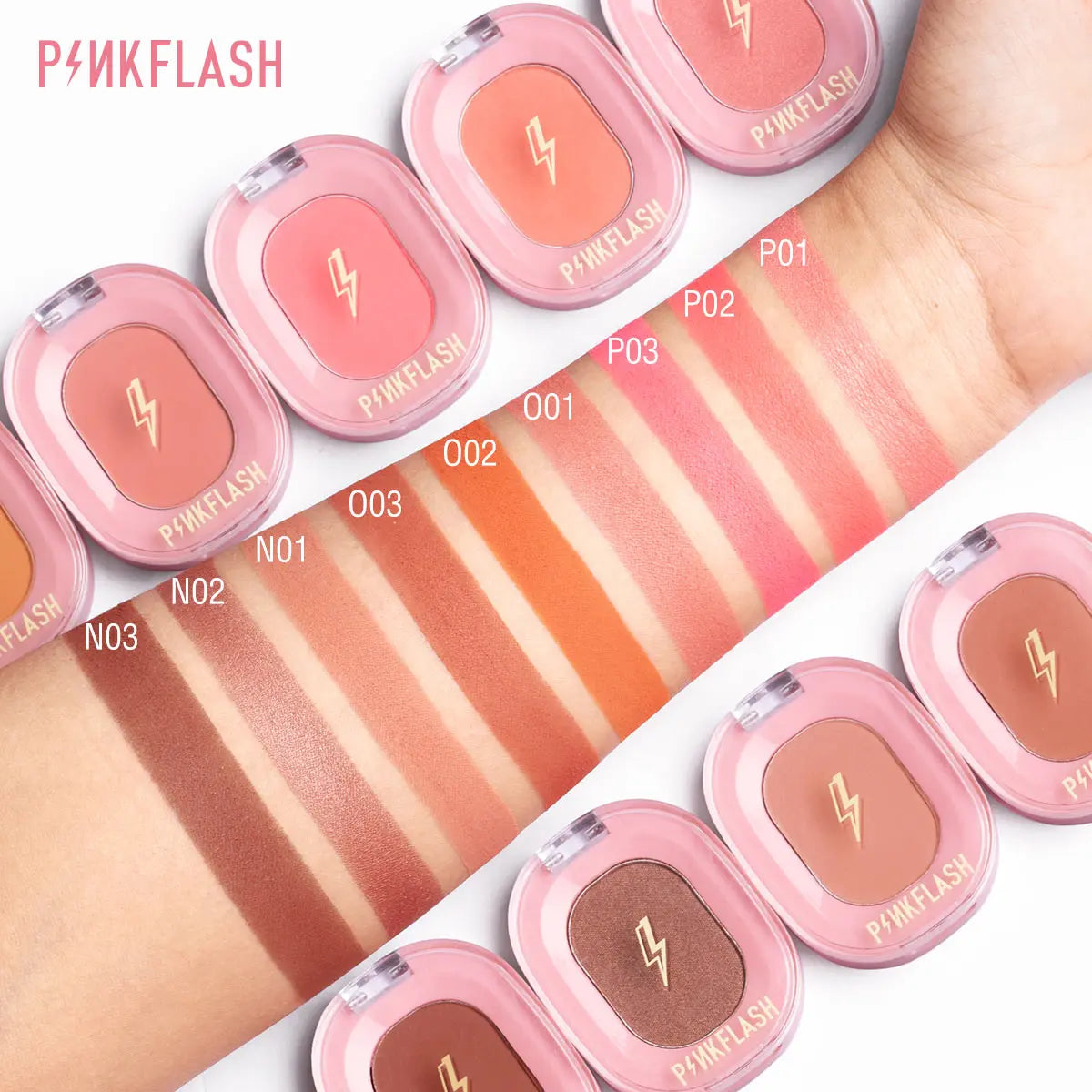 PINKFLASH 11 Colors Peach Blush Palette Oil-control Minerals Pigment Face Cheek Blusher Powder Contour Makeup Women Cosmetics