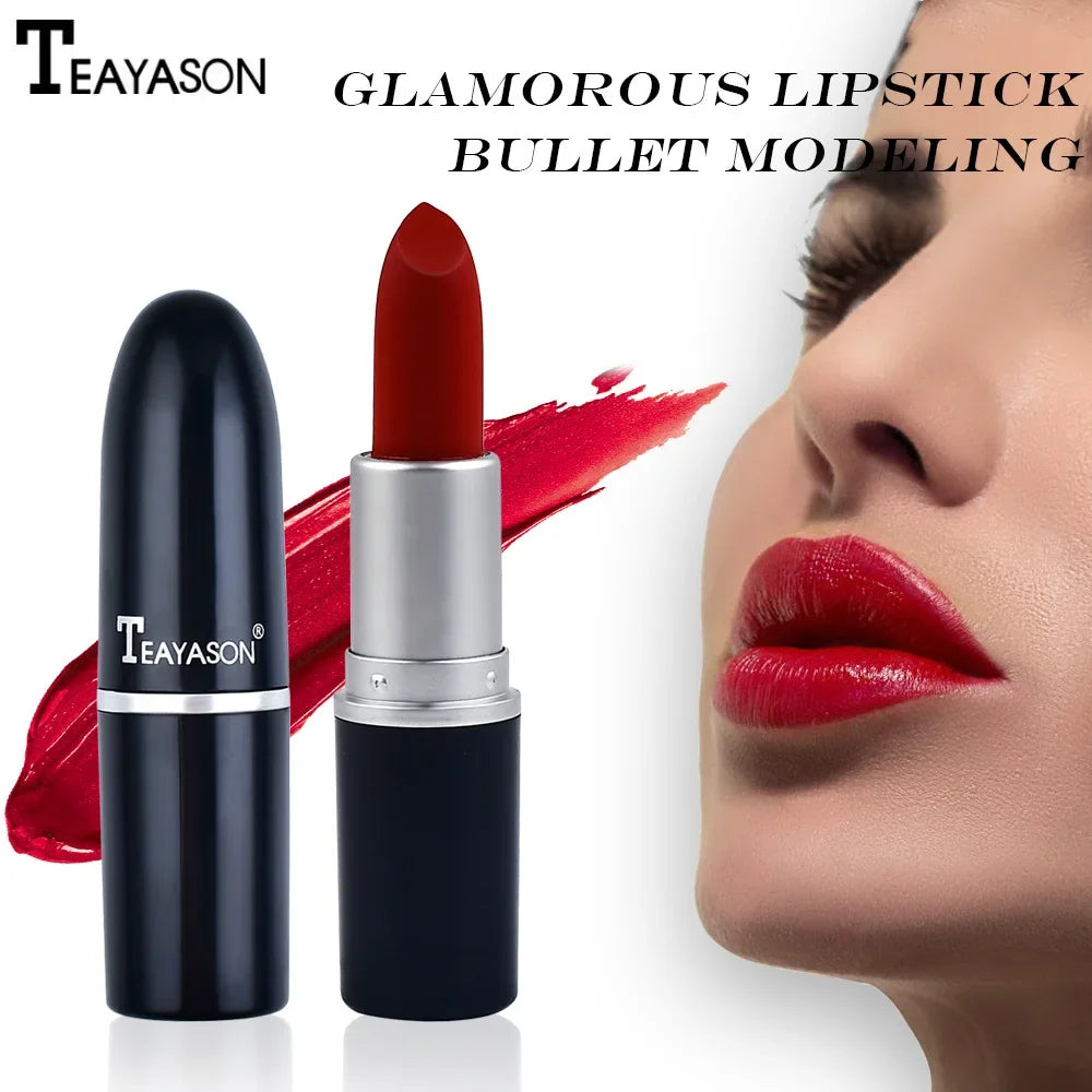 TEAYASON makeup Lipstick Matte Waterproof Velvet Lip Stick 10 Colors Sexy Red Brown Pigments Makeup Matte Lipsticks Beauty Lips