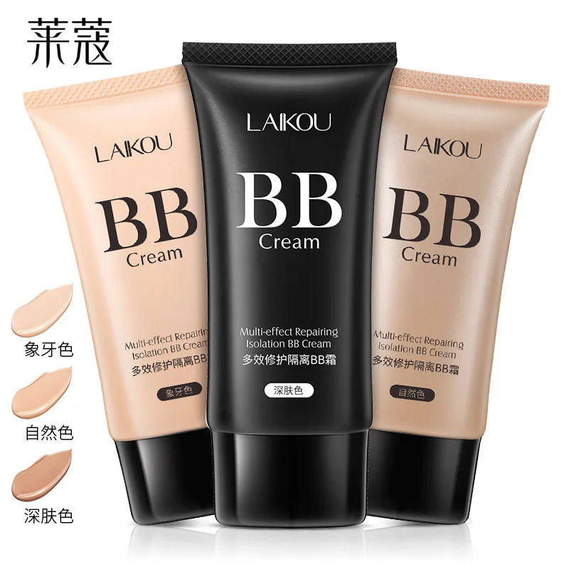 LAIKOU BB Cream Concealer Foundation Make Up Natural Dark Makeup Cosmetics Light Moisturizing Multi Sulution Blemish Balm Cream
