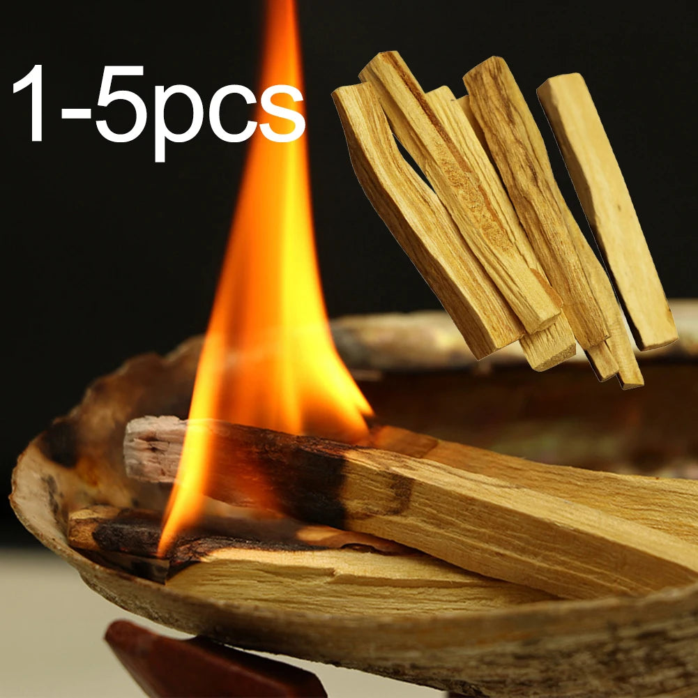 1-5pcs Palo Santo Natural Incense Sticks Wooden Smudging Stick Aromatherapy Burn Wooden Sticks No Fragrance No Smell